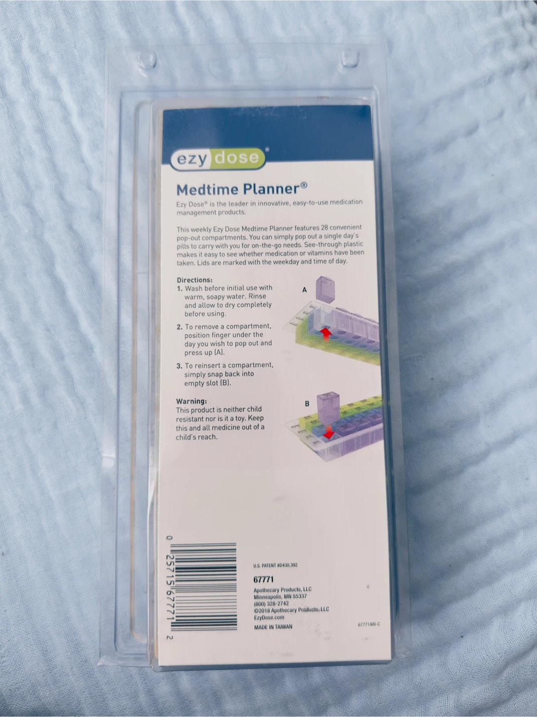 Ezy Dose Medtime Planner - Weekly Pill Organizer - photo 2