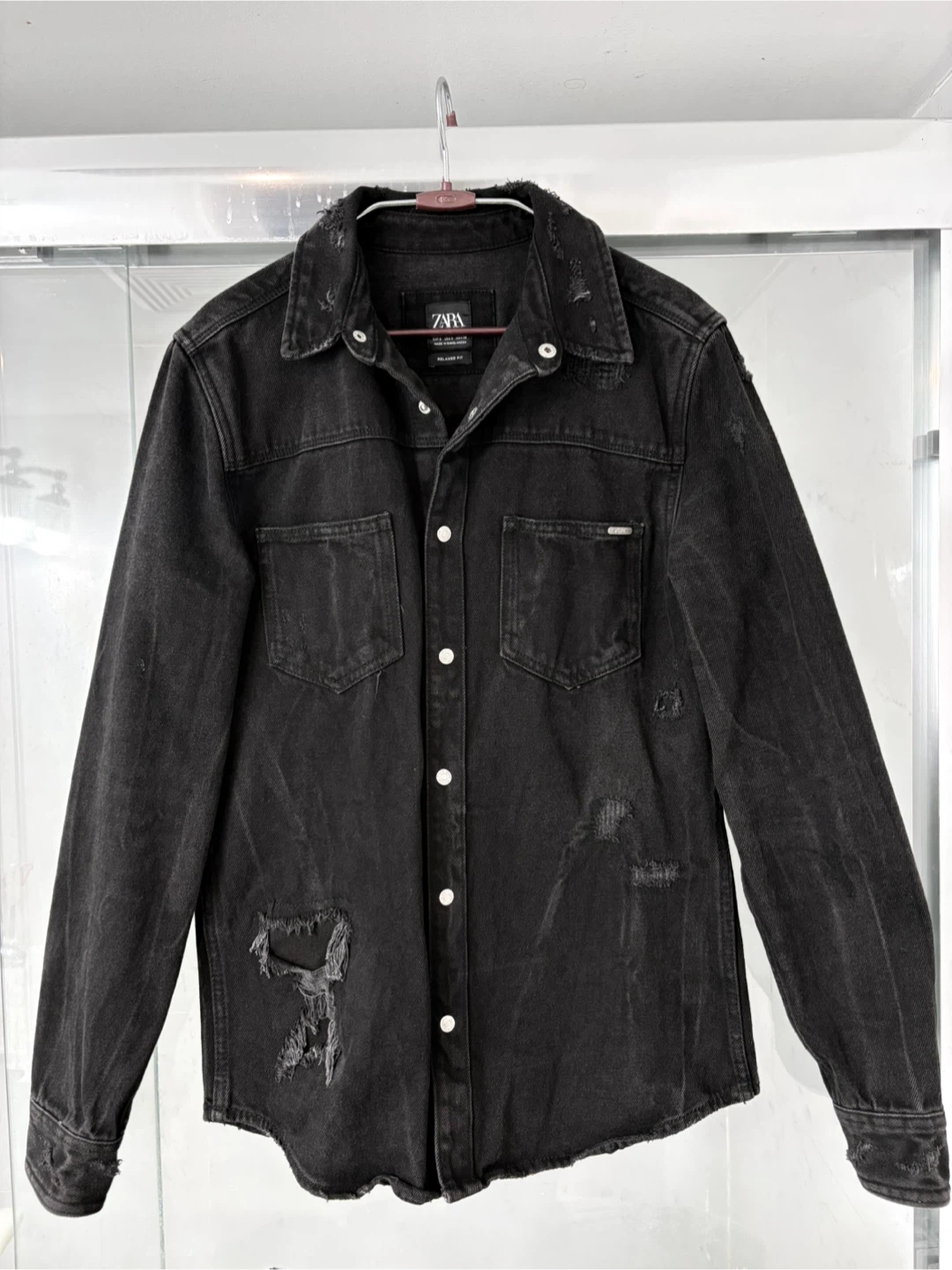 Zara Black Denim Jacket - Like New!