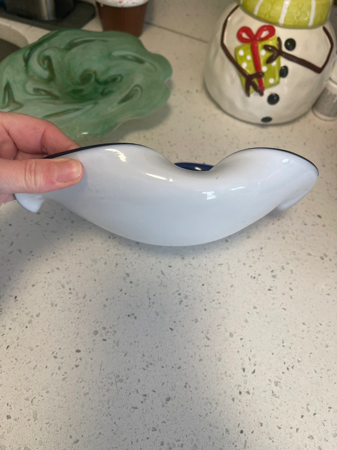 Blue Art Glass Bowl - photo 2