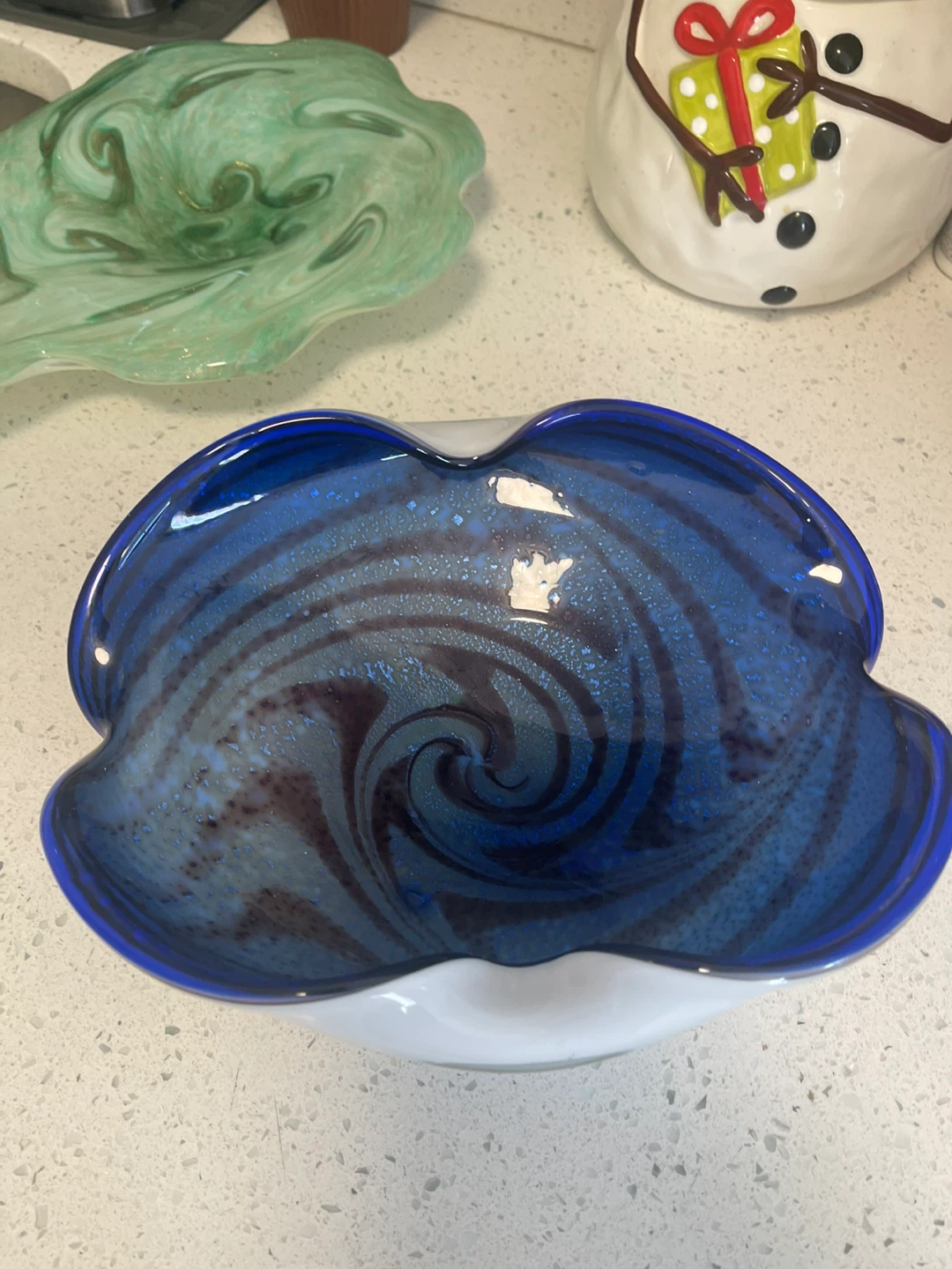 Blue Art Glass Bowl