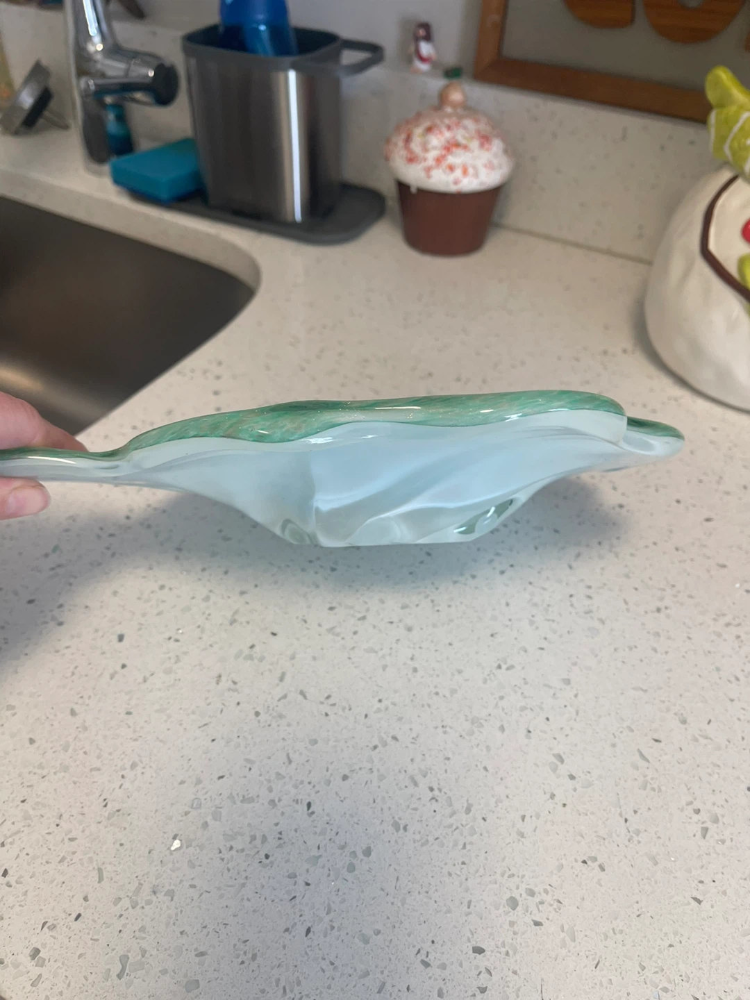 Green Decorative Glass Bowl - photo 2