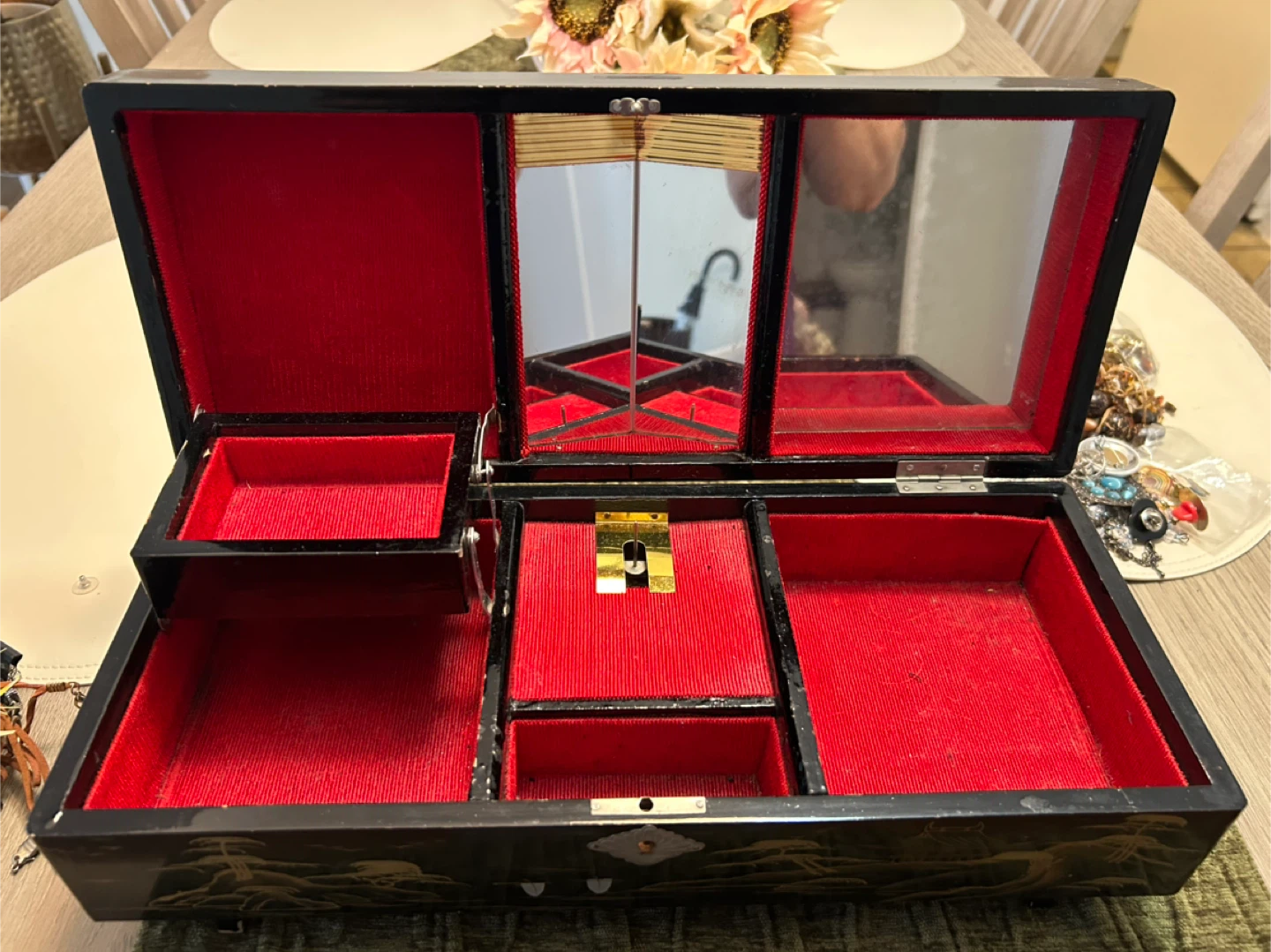 Vintage Lacquered Jewelry Box