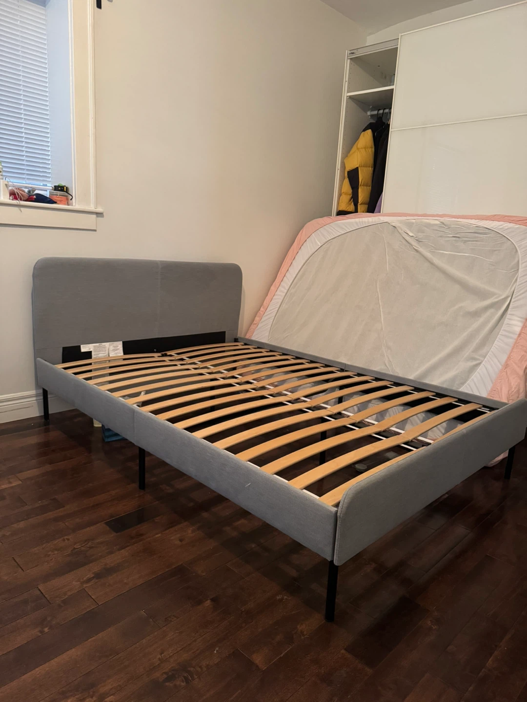 IKEA SLATTUM Bed Frame - Grey, Full Size- PICK UP TODAY