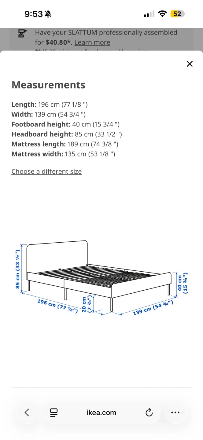 IKEA SLATTUM Bed Frame - Grey, Full Size- PICK UP TODAY - photo 2