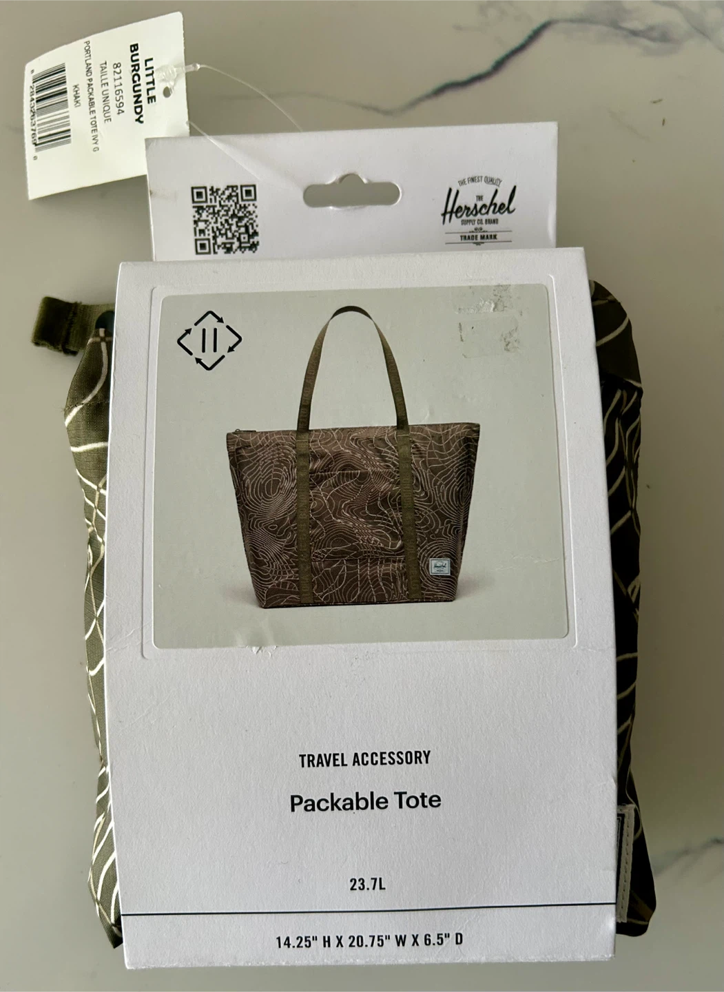Herschel Portland Packable Tote - Ivy Green