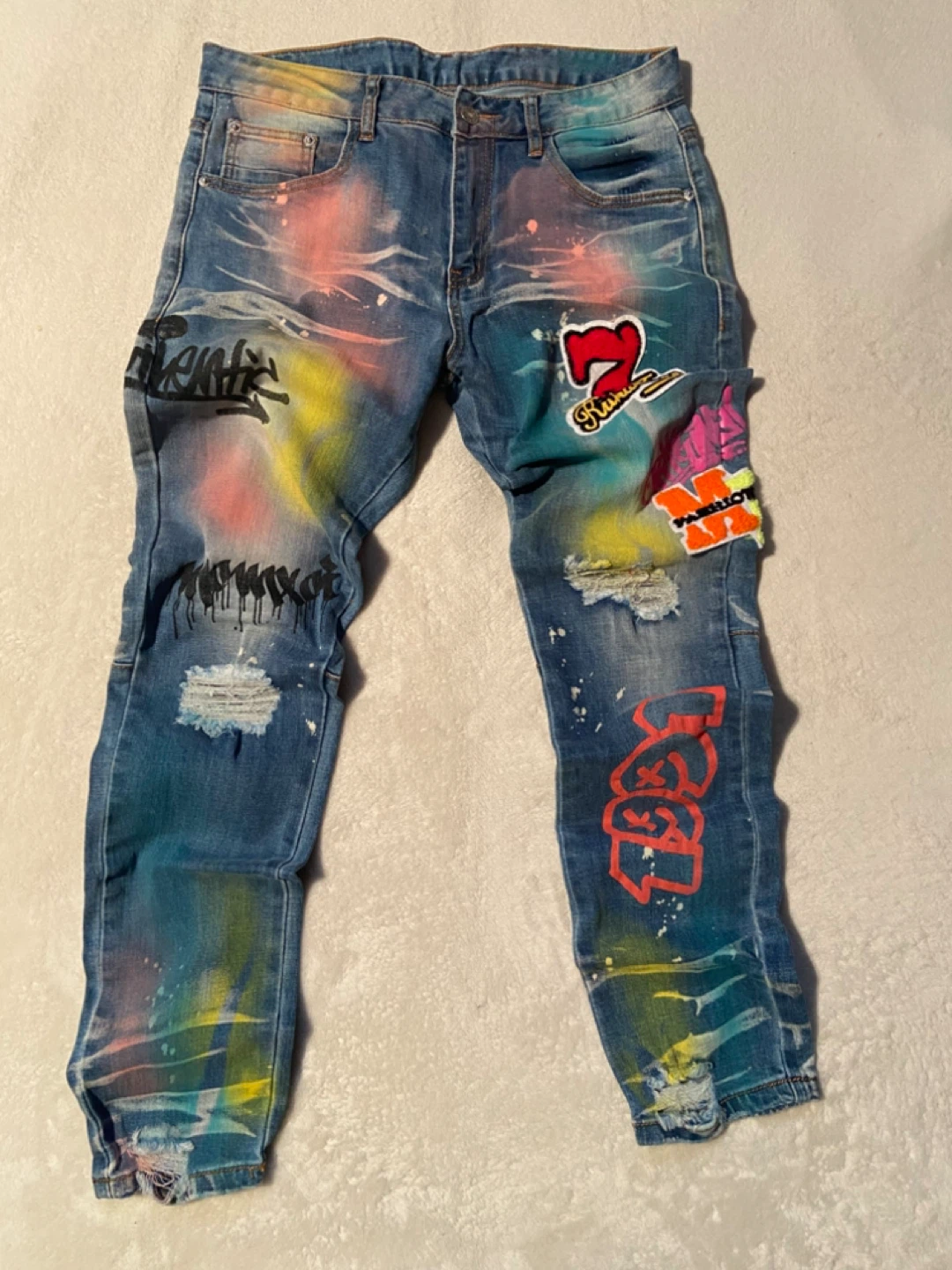 Painted Denim Jeans