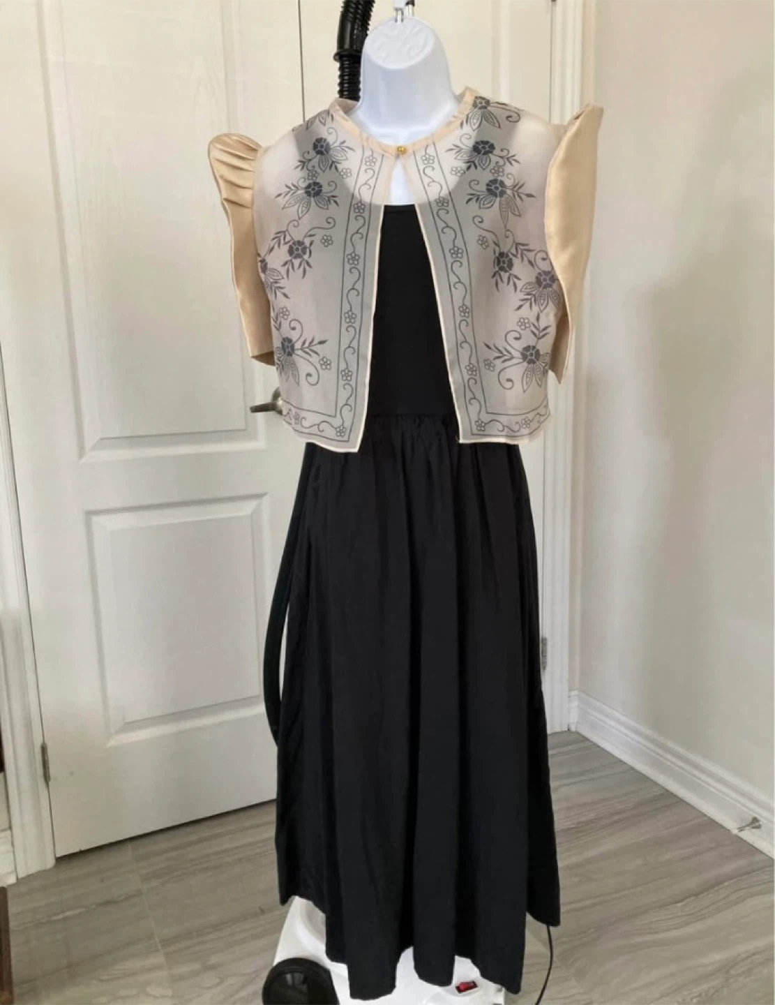 Filipiniana Bolero with black flowery details
