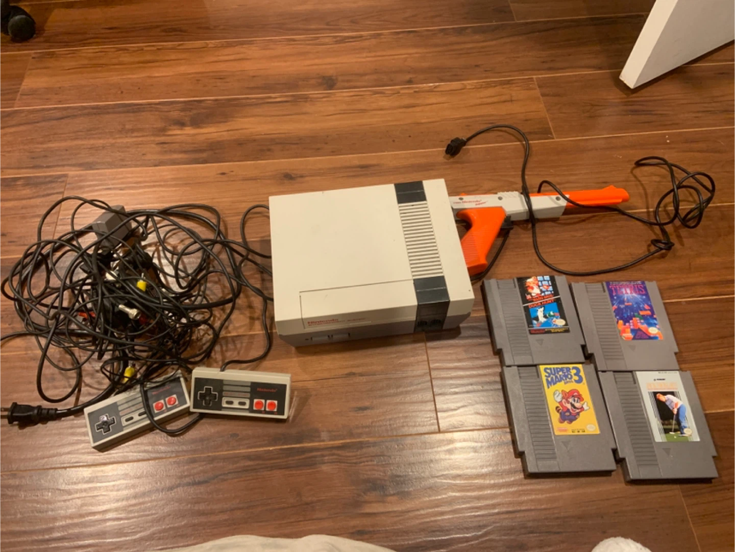Nintendo NES Console with Games and Zapper