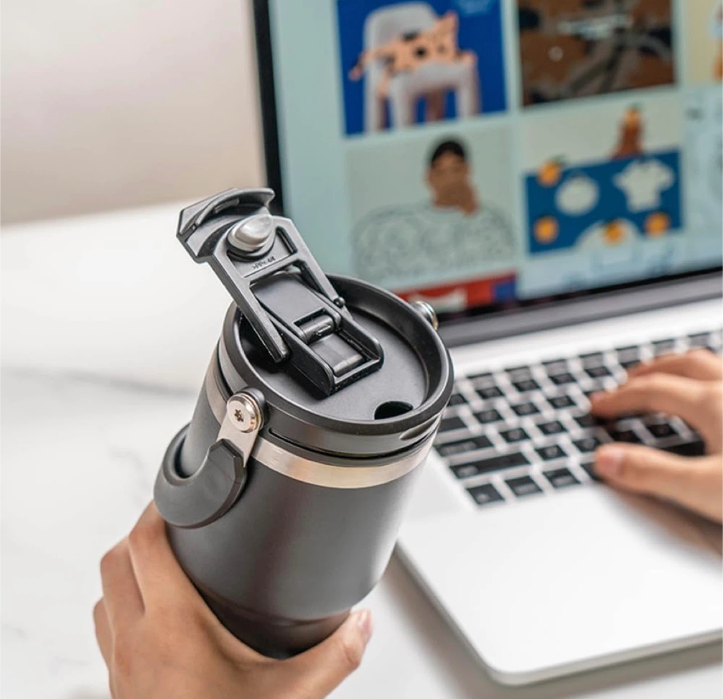 TYESO 35oz Insulated Bottle - Blue - photo 3