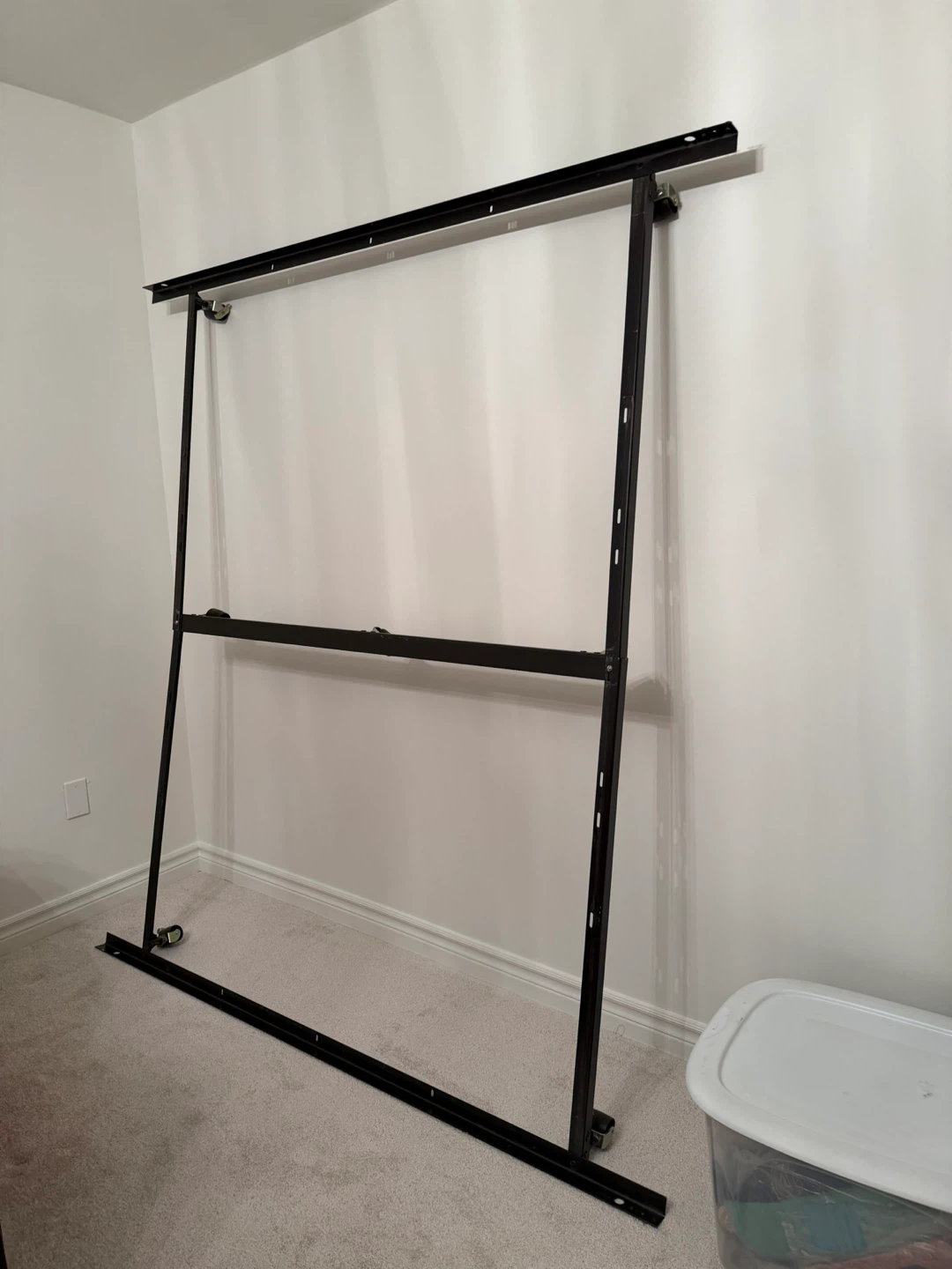 Adjustable Bed Frame - Black Metal king size with wheels