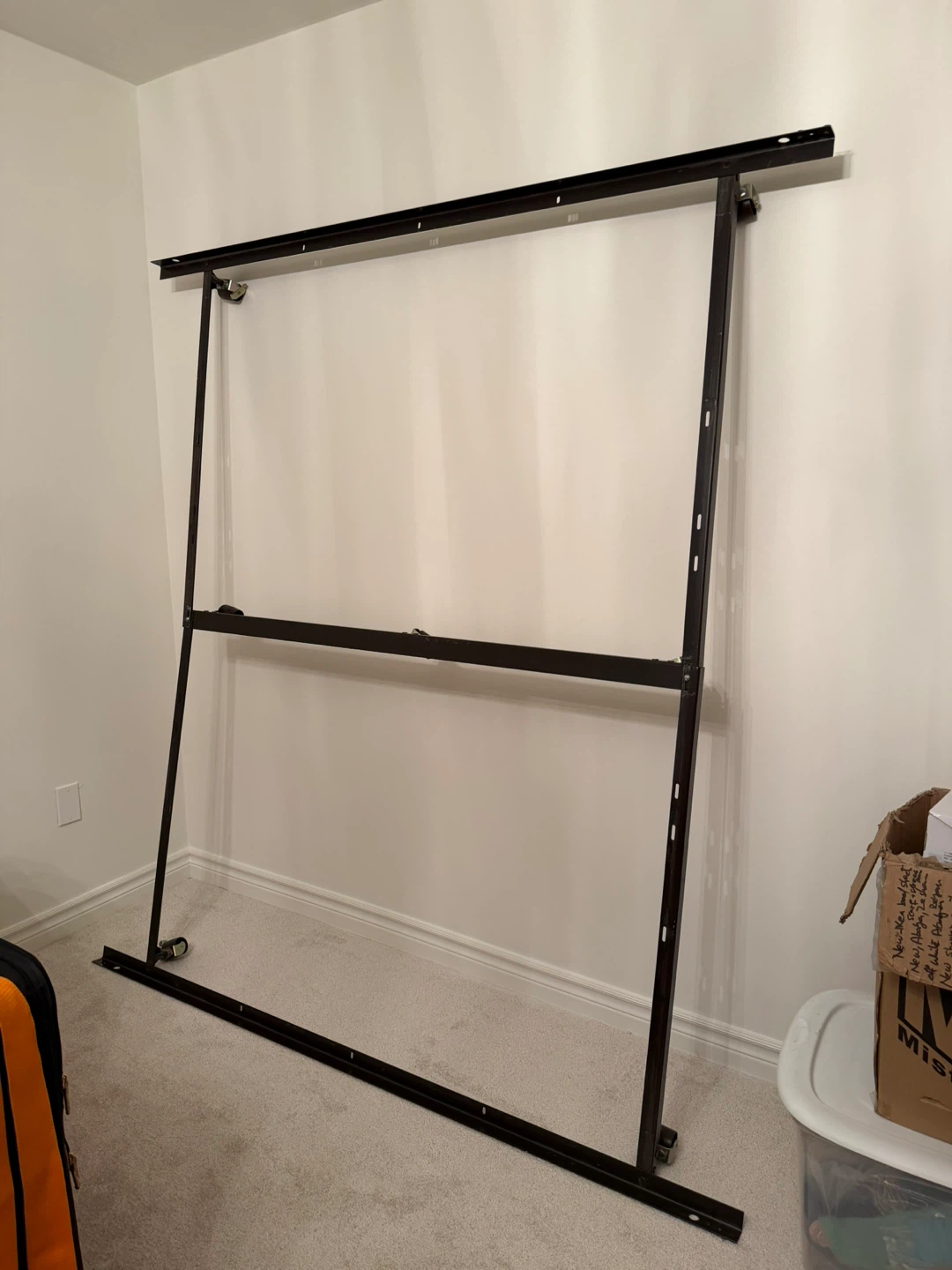 Adjustable Bed Frame - Black Metal king size with wheels - photo 3
