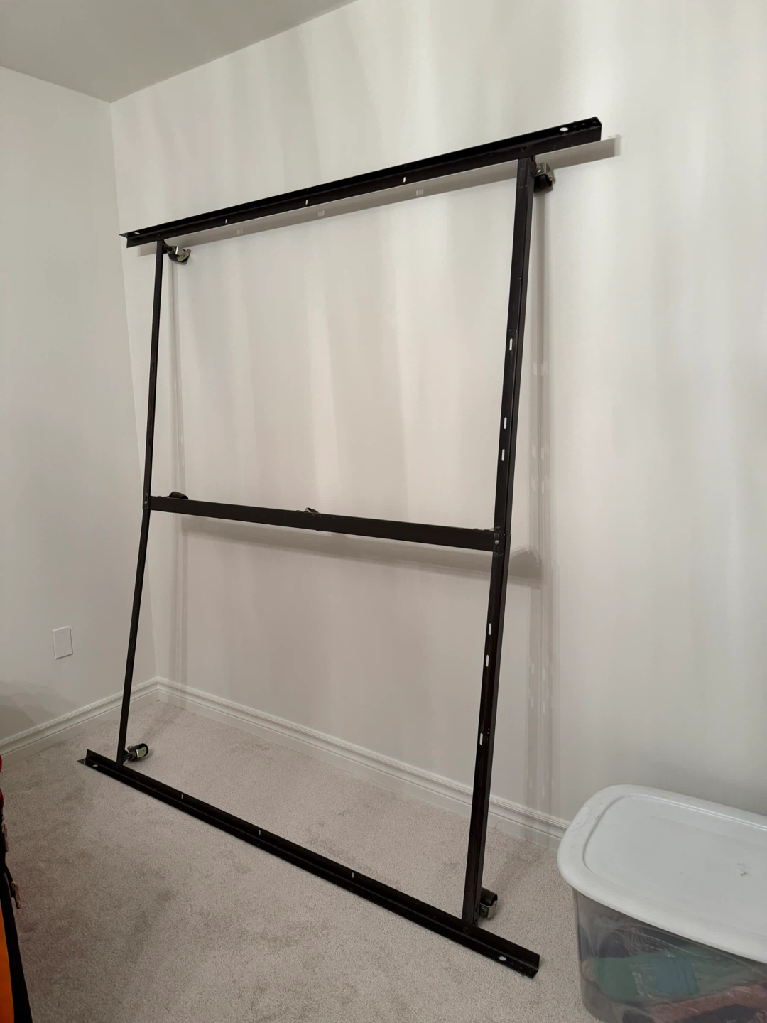 Adjustable Bed Frame - Black Metal king size with wheels - photo 2