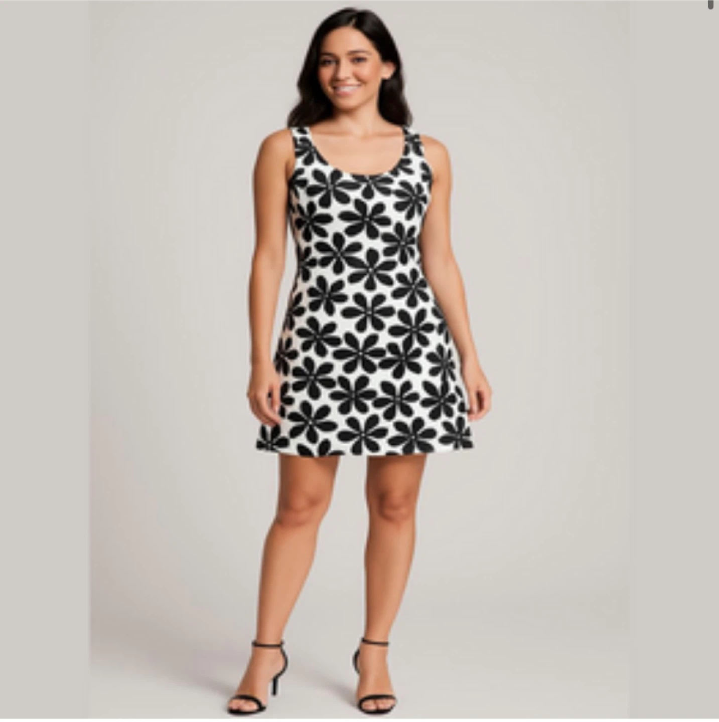 Cute Black & White Floral Dress - photo 3