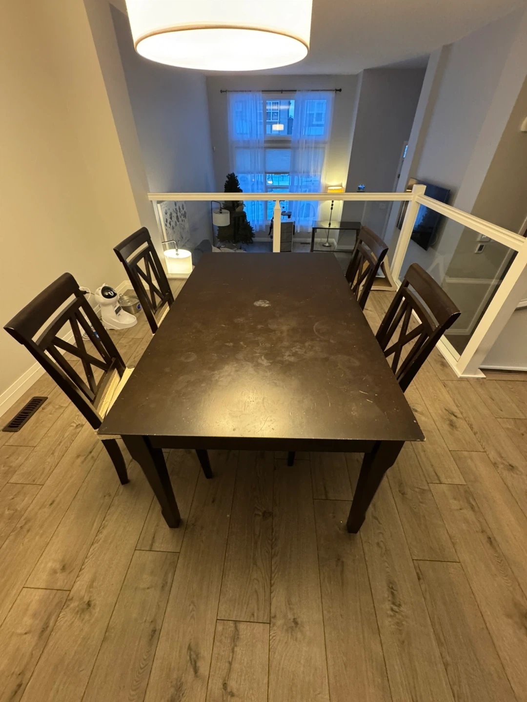 Dining Table with 4 Chairs - Dark Brown