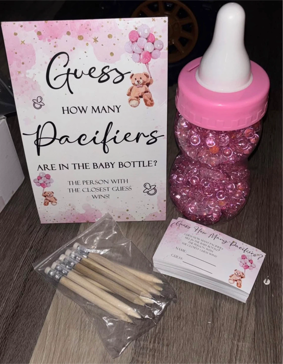 Guess How Many Pacifiers Baby Shower Game