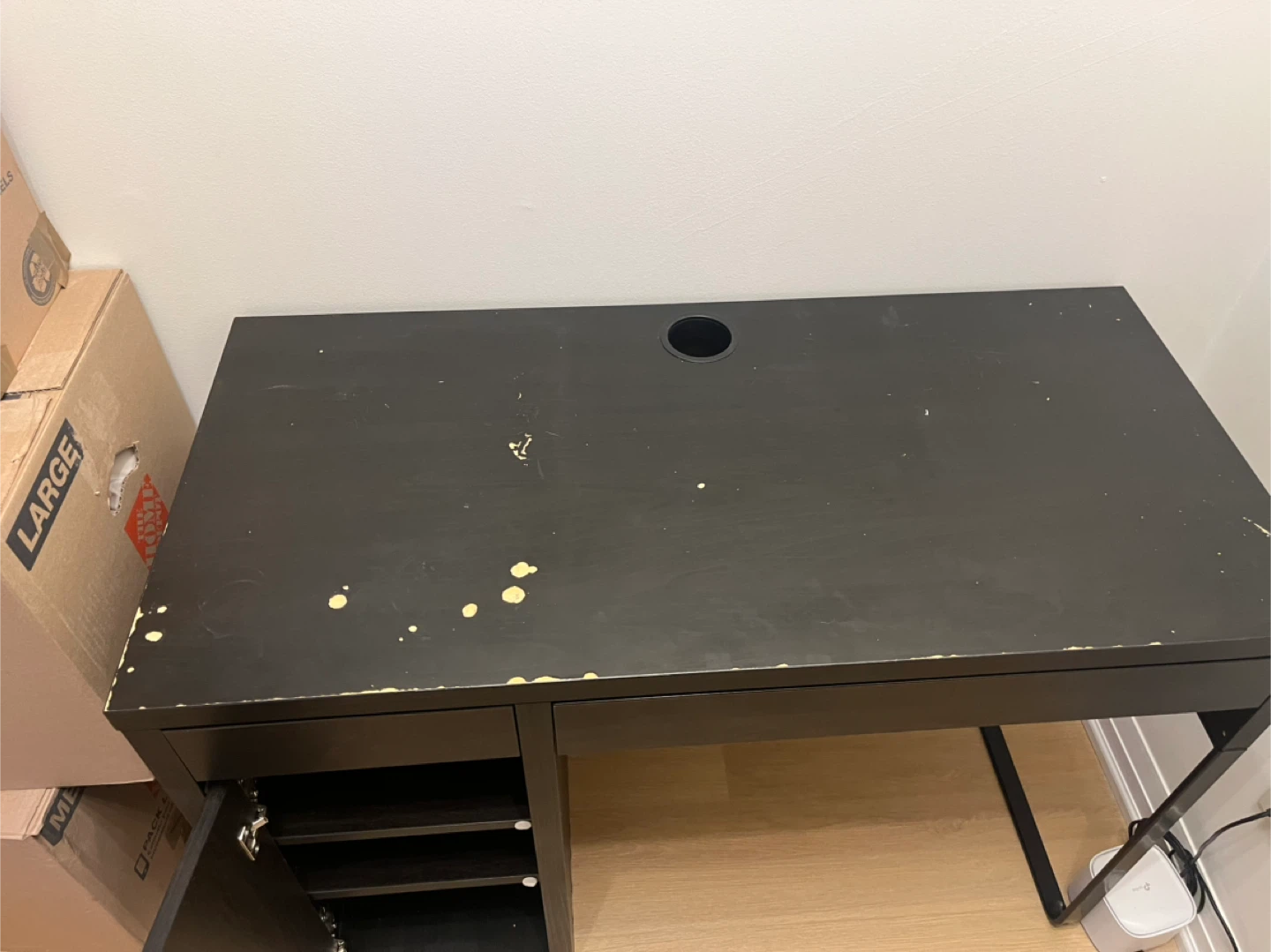 Dark Brown Computer Desk with Cabinets - photo 2