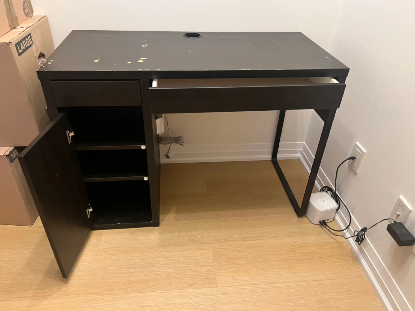 Dark Brown Computer Desk with Cabinets - photo 5