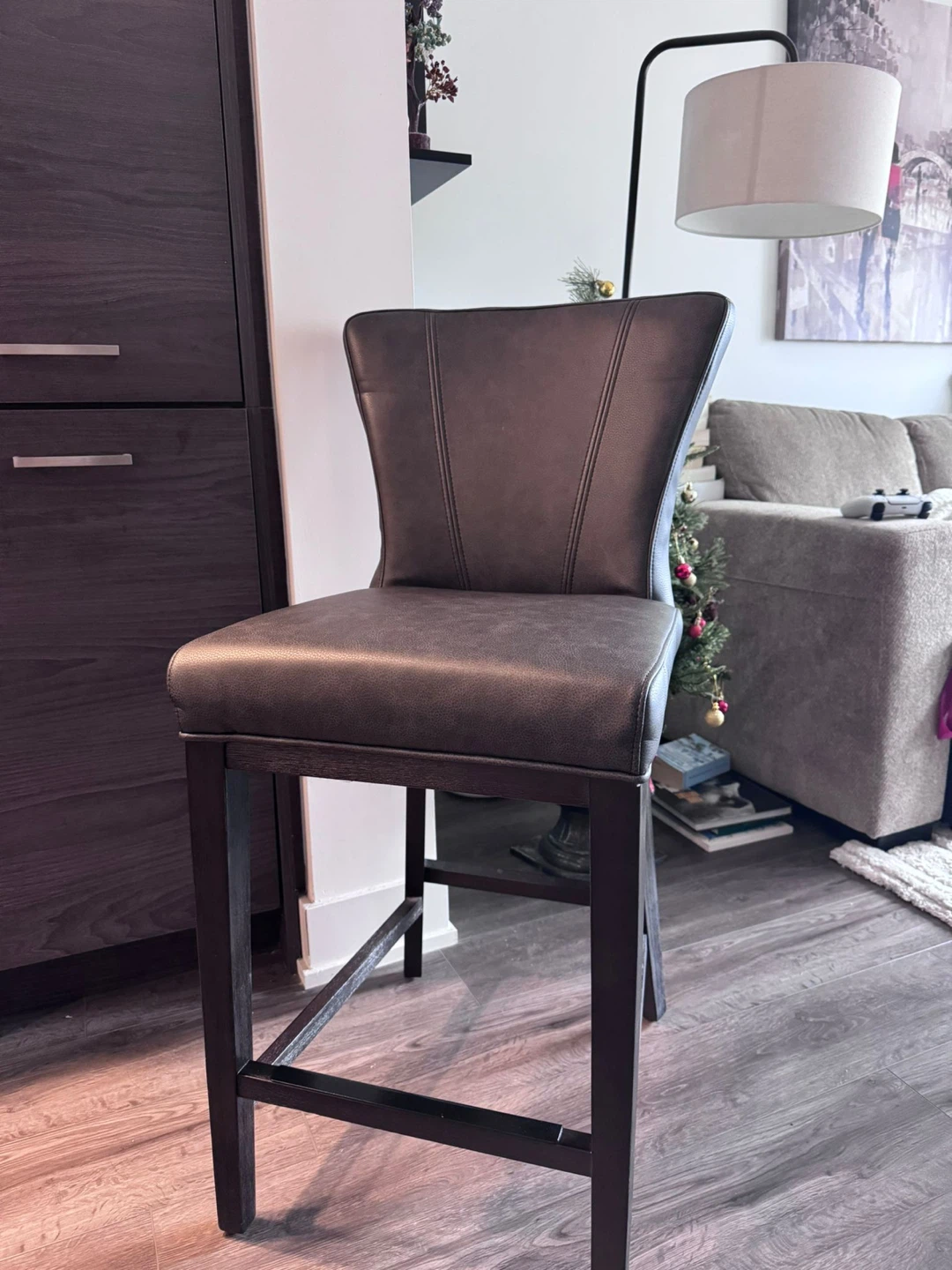 Counter Height Bar Stool - Dark Brown