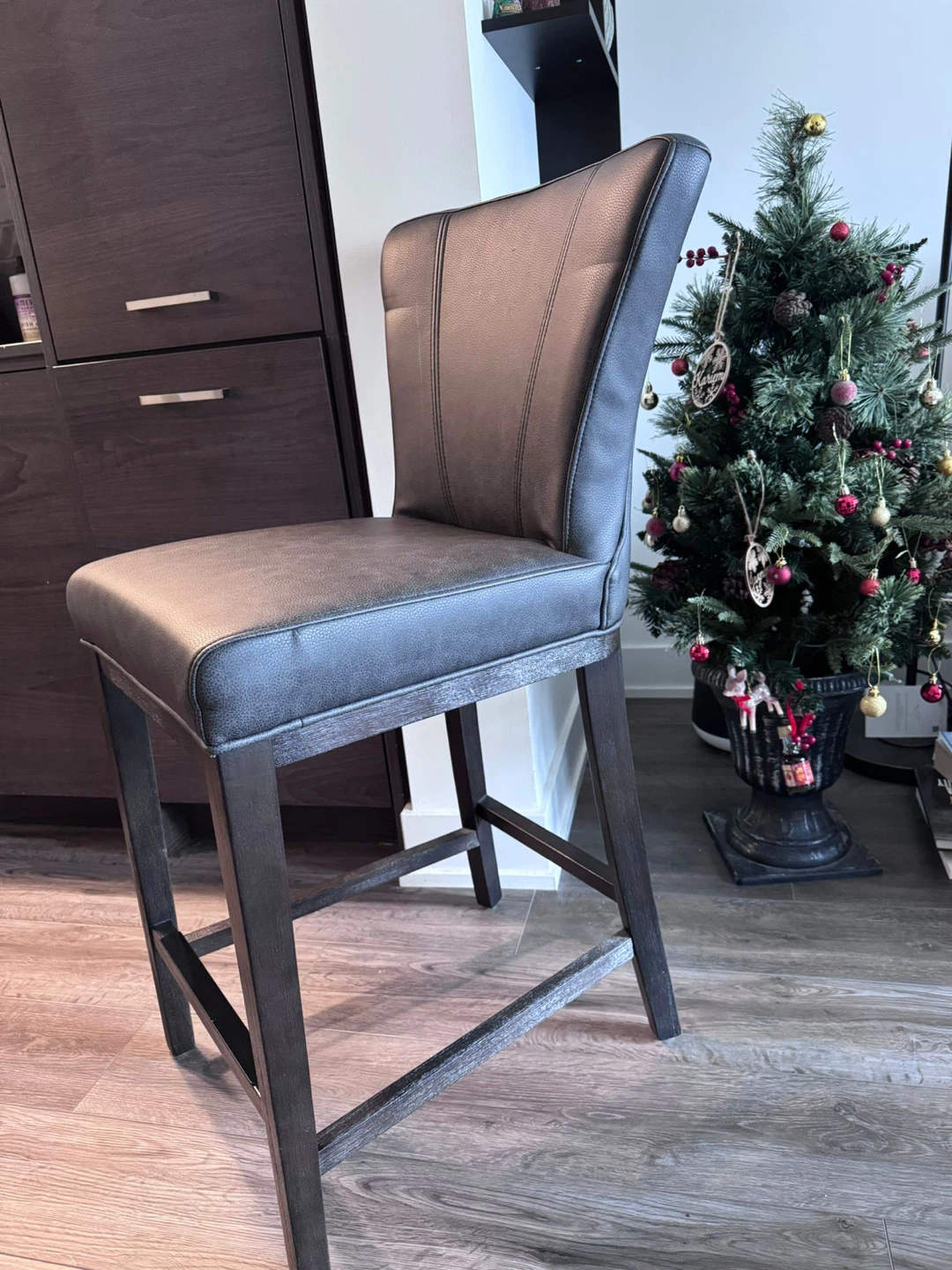 Counter Height Bar Stool - Dark Brown - photo 2