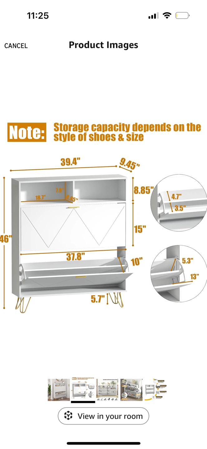 NIB - White Shoe Cabinet - photo 2
