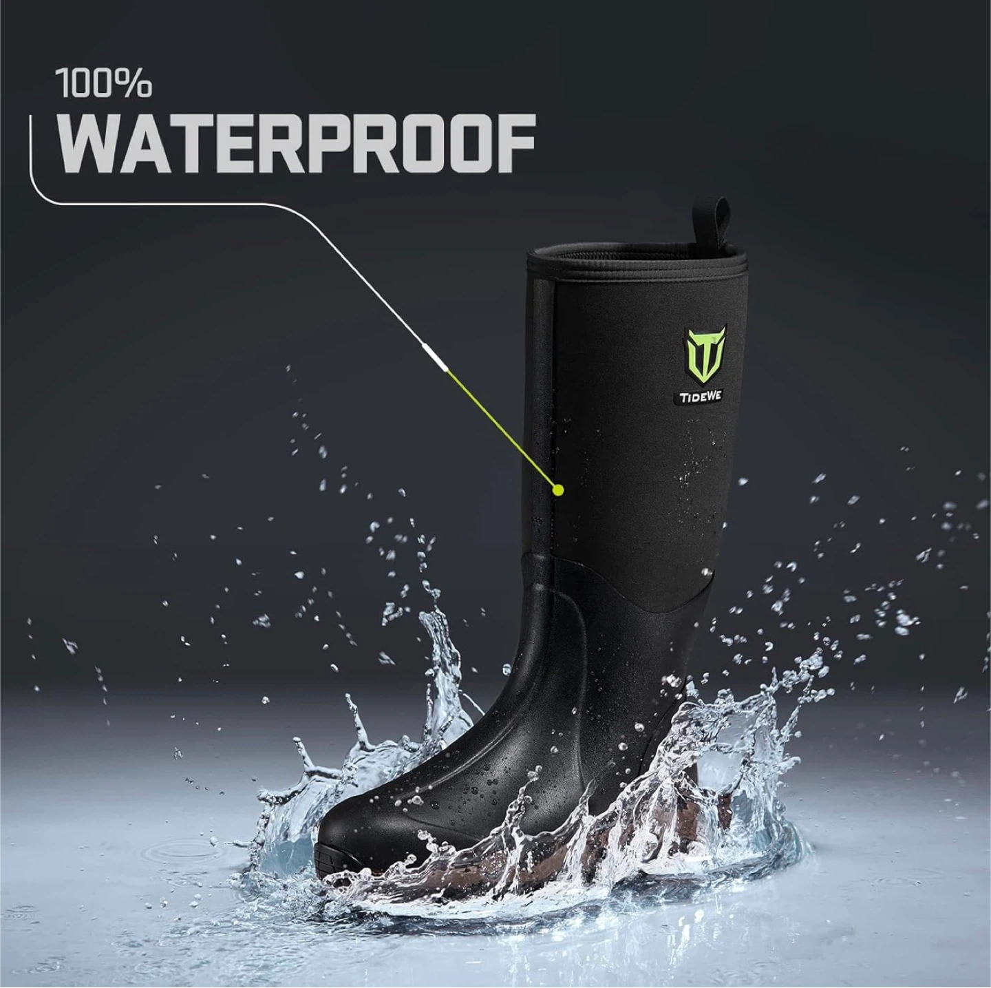 TIDEWE Rubber Neoprene Waterproof Boots. Size 11 - photo 2