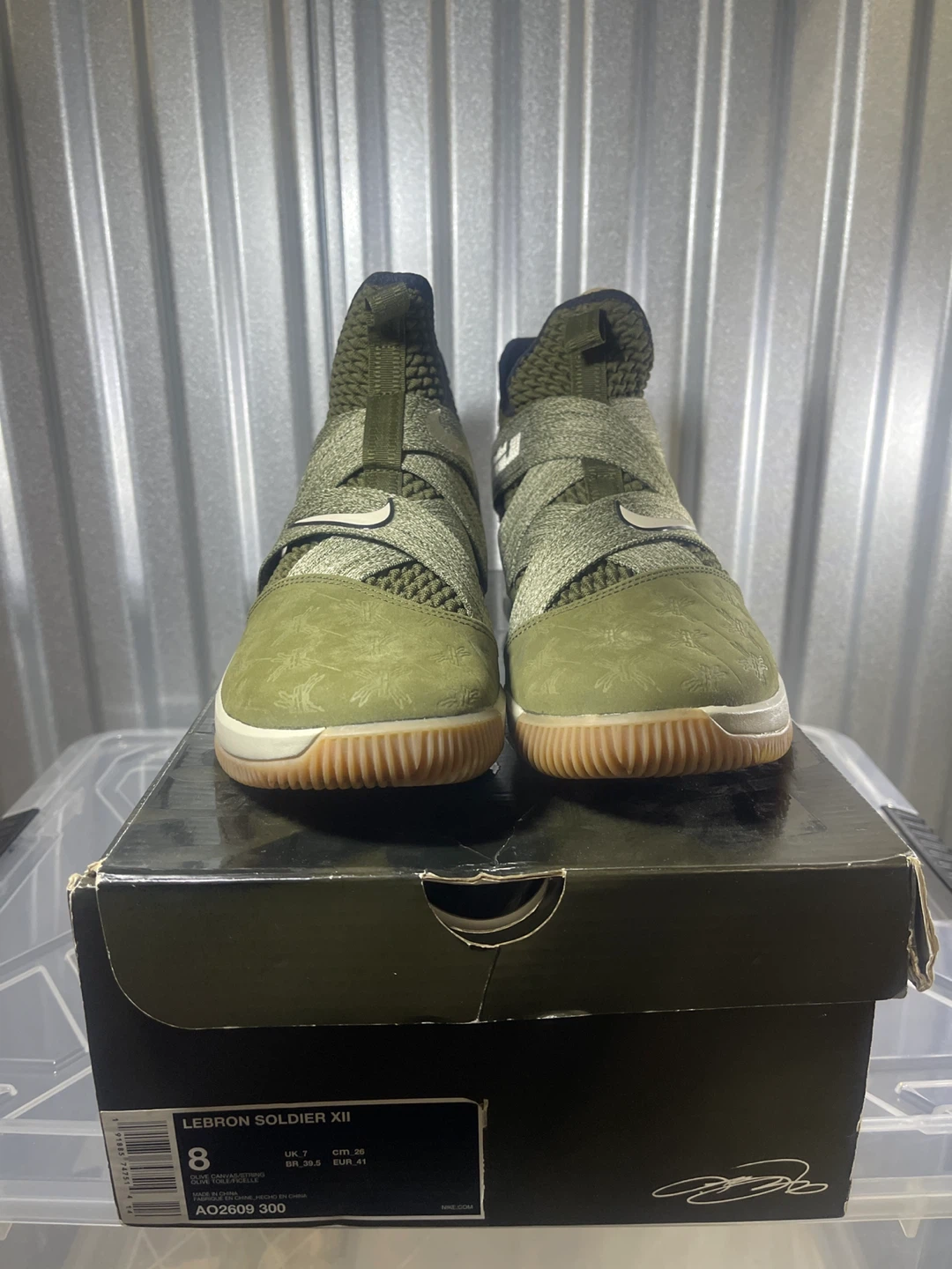 Nike LeBron Soldier XII Olive Green Size 8