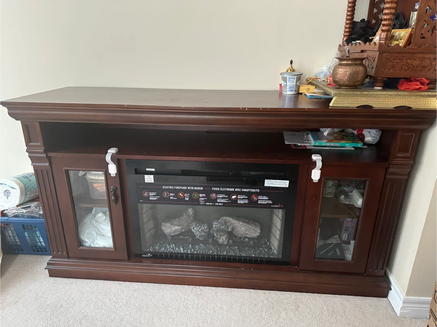 Electric Fireplace with Heater and table
