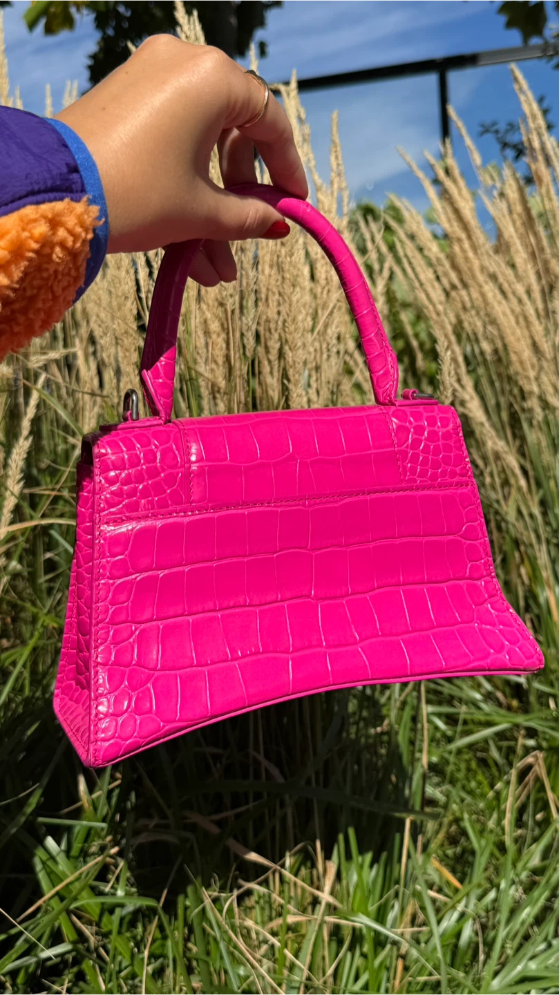 BALENCIAGA Hourglass Small Croc-Effect Leather Bag - photo 4