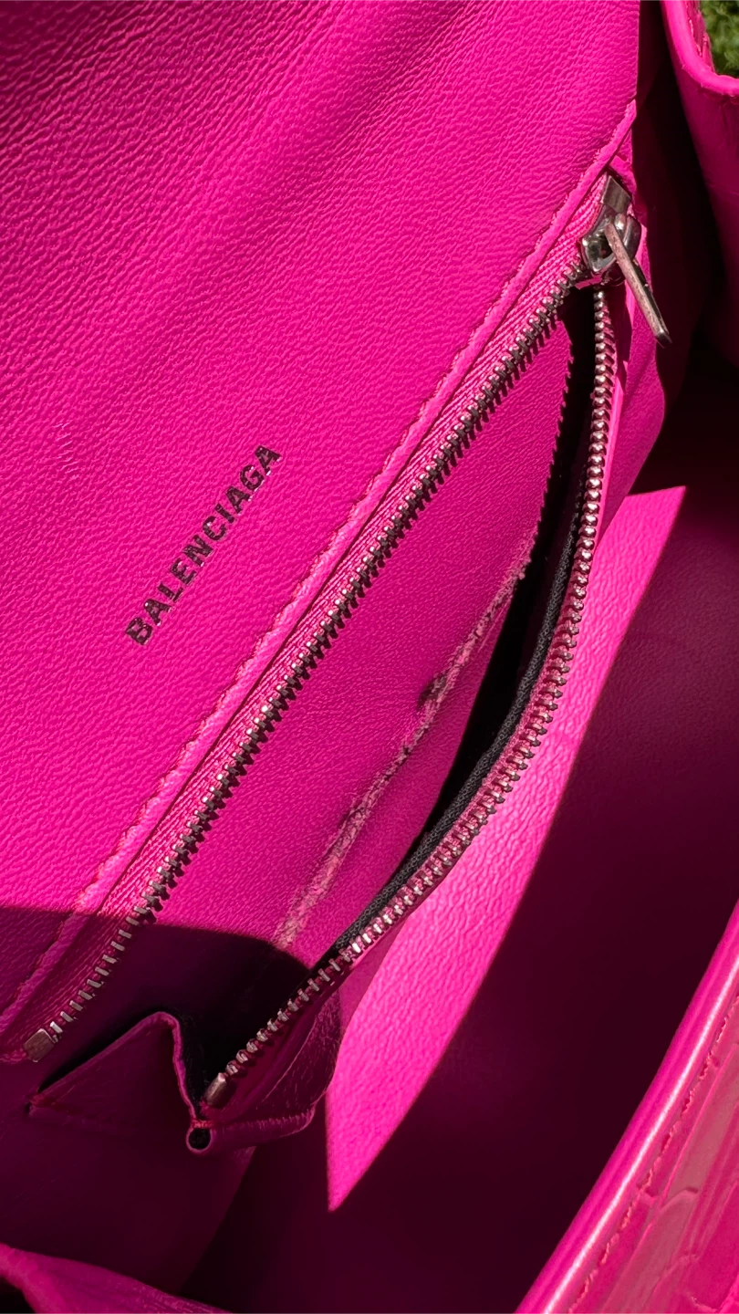 BALENCIAGA Hourglass Small Croc-Effect Leather Bag - photo 5