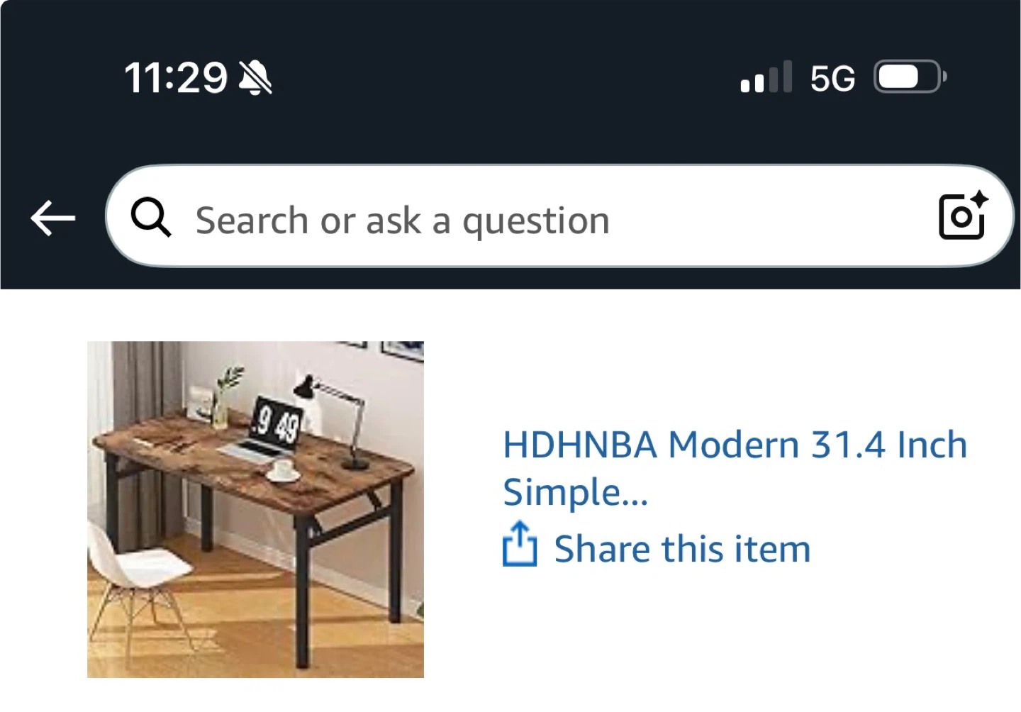 31.4 inch Modern Folding Desk -Brown