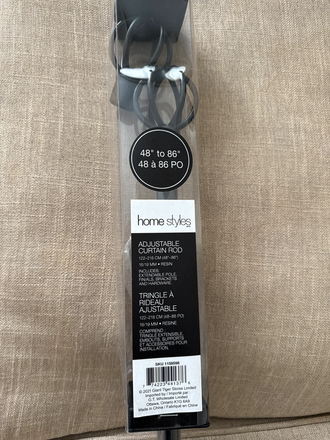 Home Styles Adjustable Curtain Rod 48-86"