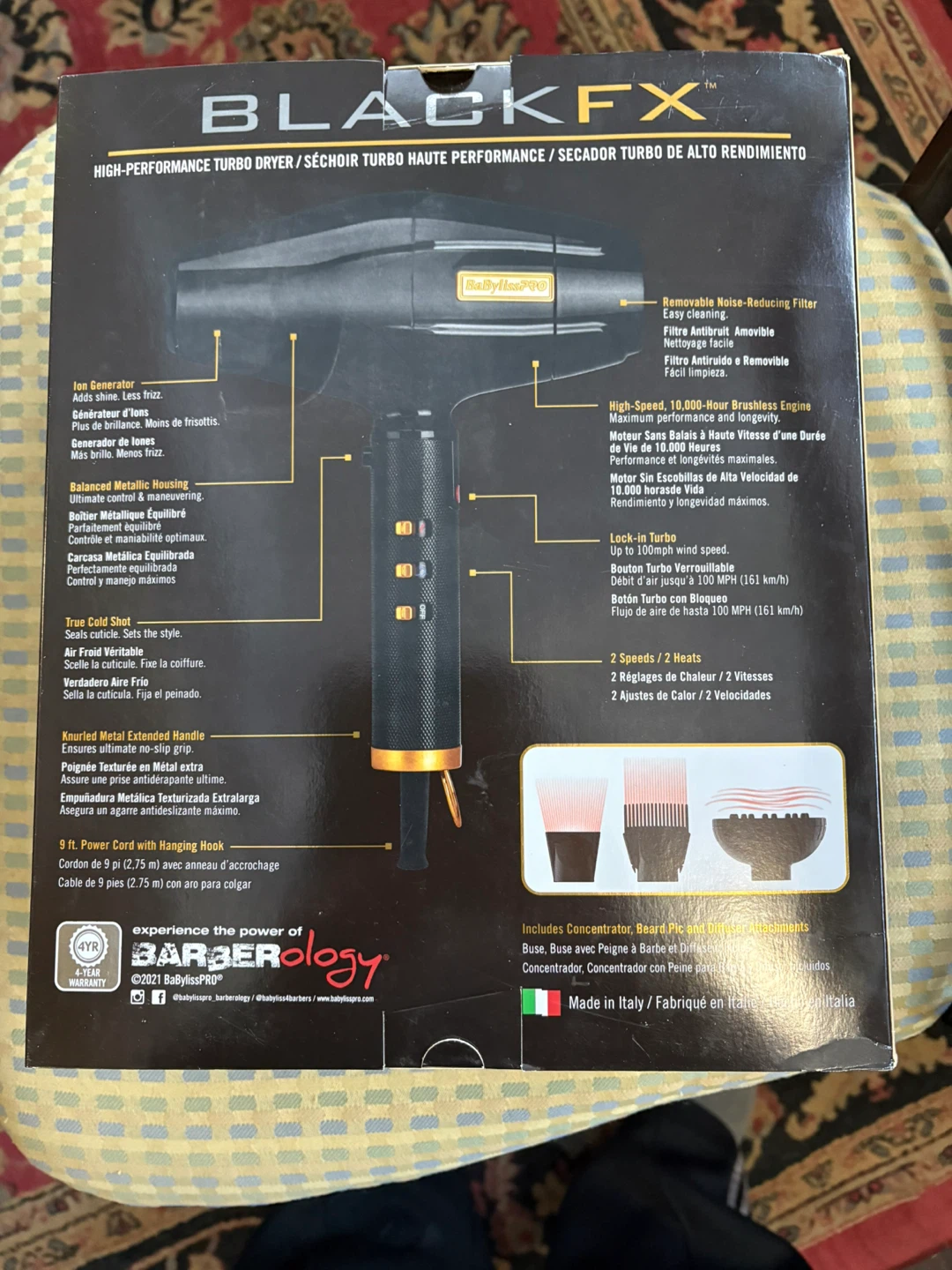 BabylissPRO BLACKFX High-Performance Turbo Dryer - photo 2