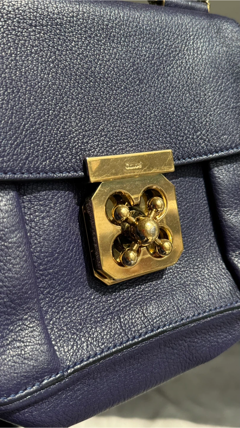 CHLOE Elsie Leather Handbag Blue Women. - photo 4