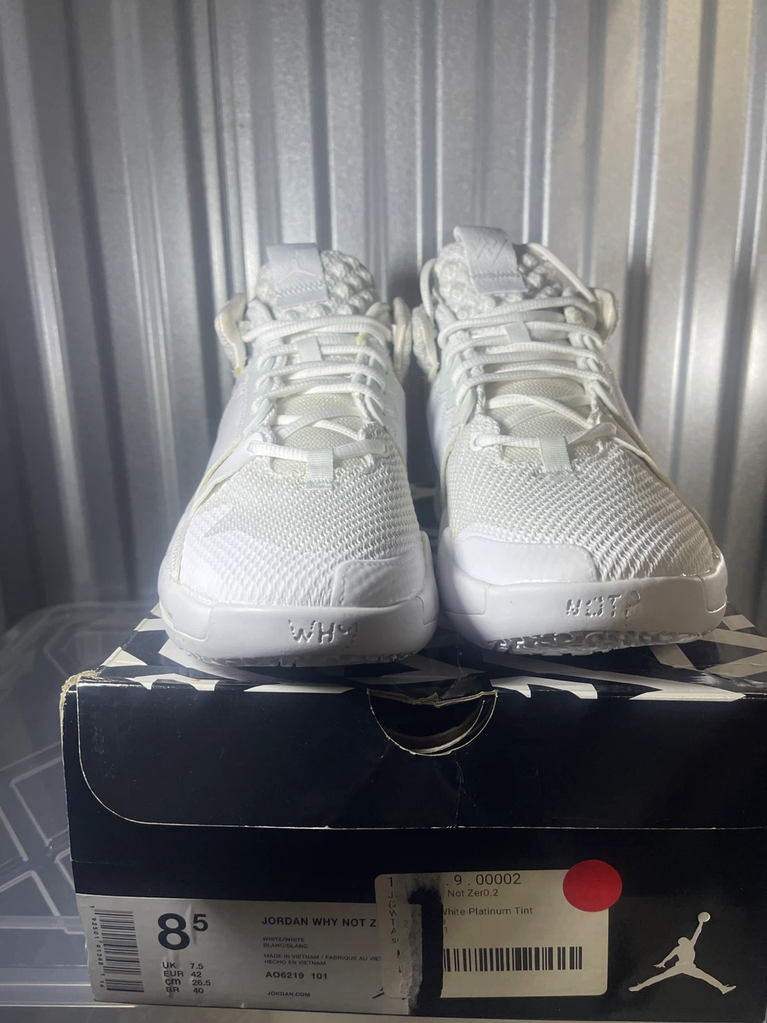 Jordan Why Not Zer0.2 White Platinum Tint - Size 8.5