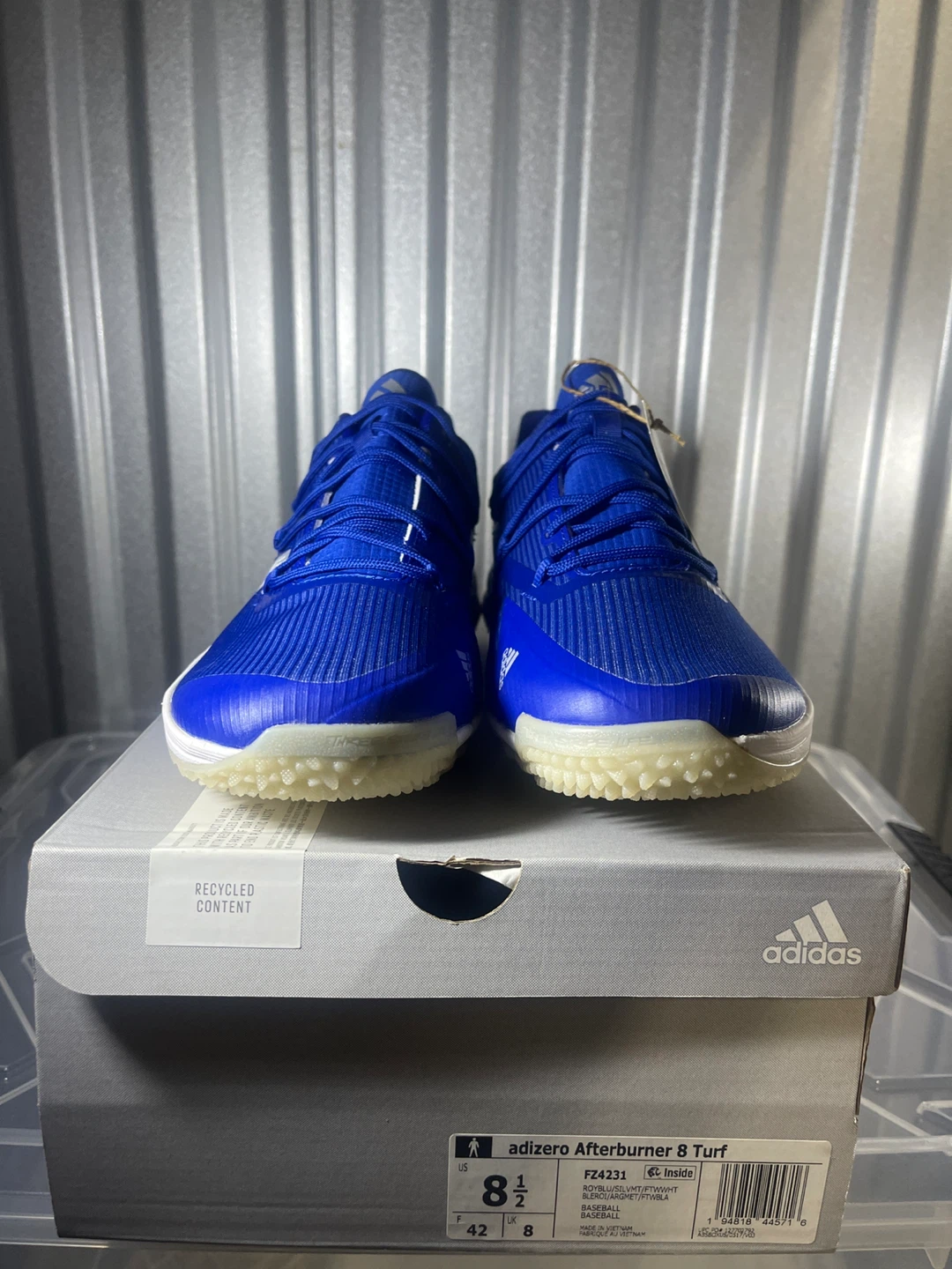 Adidas Adizero Afterburner 8 Turf Shoes - Blue, Size 8.5