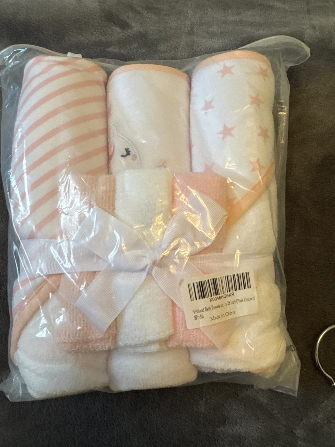 Bath Towels Set 6-pc Pink Unicorn - New!