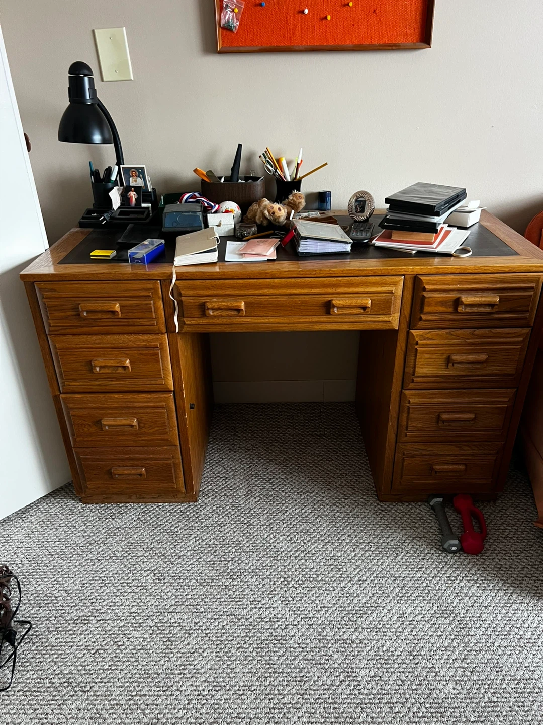 Wooden Desk with Drawers