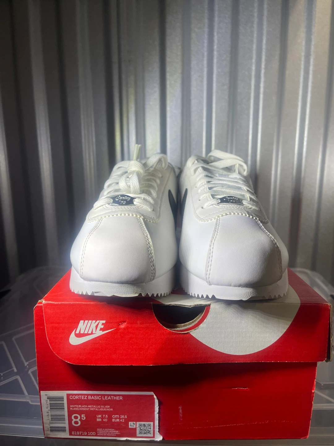 Nike Cortez Basic Leather White/Black, Size 8.5