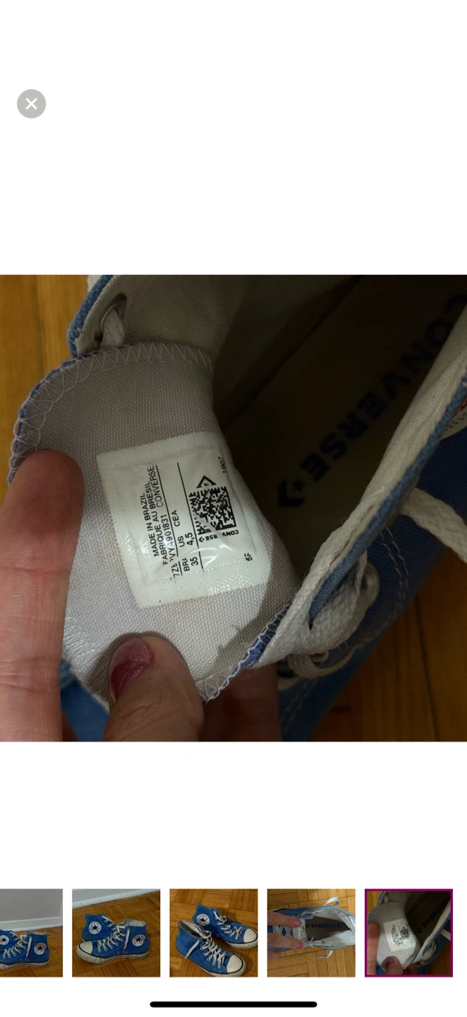 Converse All Star High Top - Blue, Size 5 - photo 5