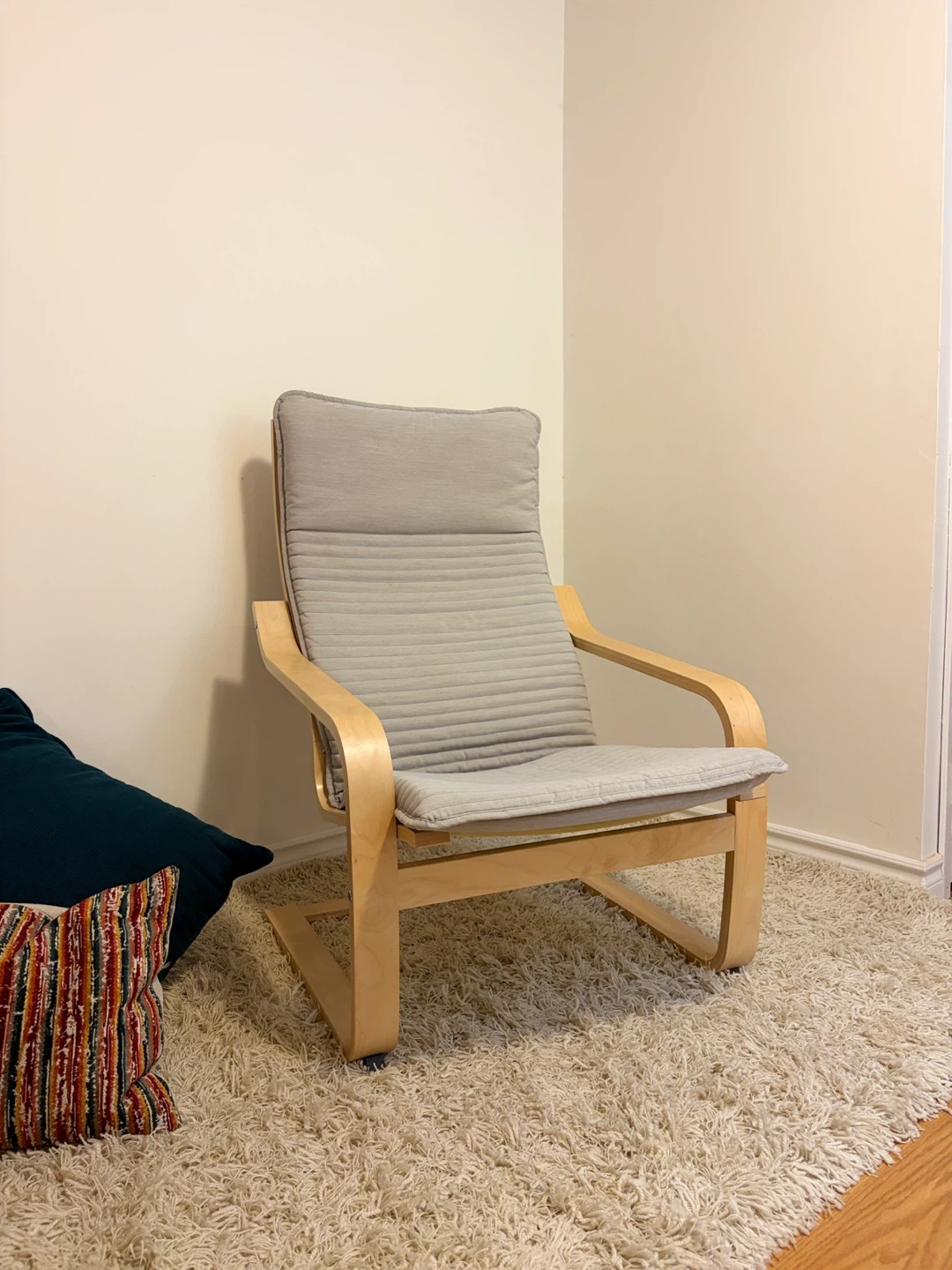 Poang Chair - Light Wood Frame & Gray Cushion - photo 3