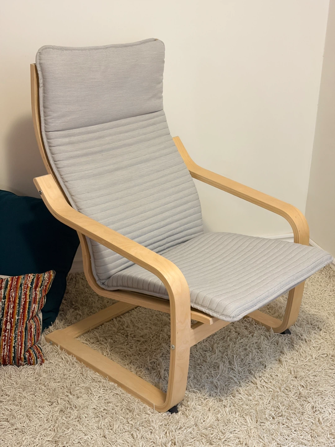 Poang Chair - Light Wood Frame & Gray Cushion - photo 4