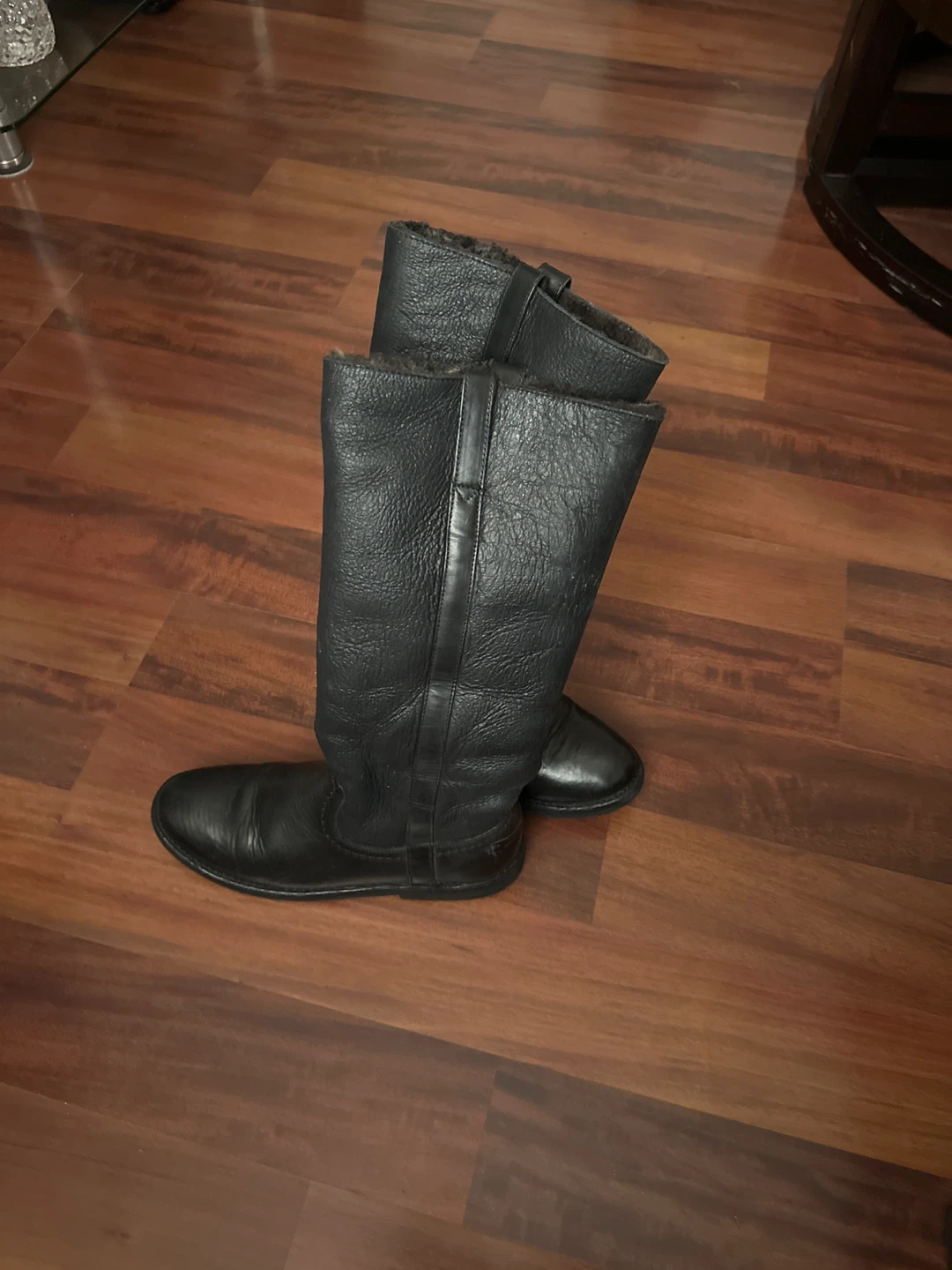 Black Leather Riding Boots