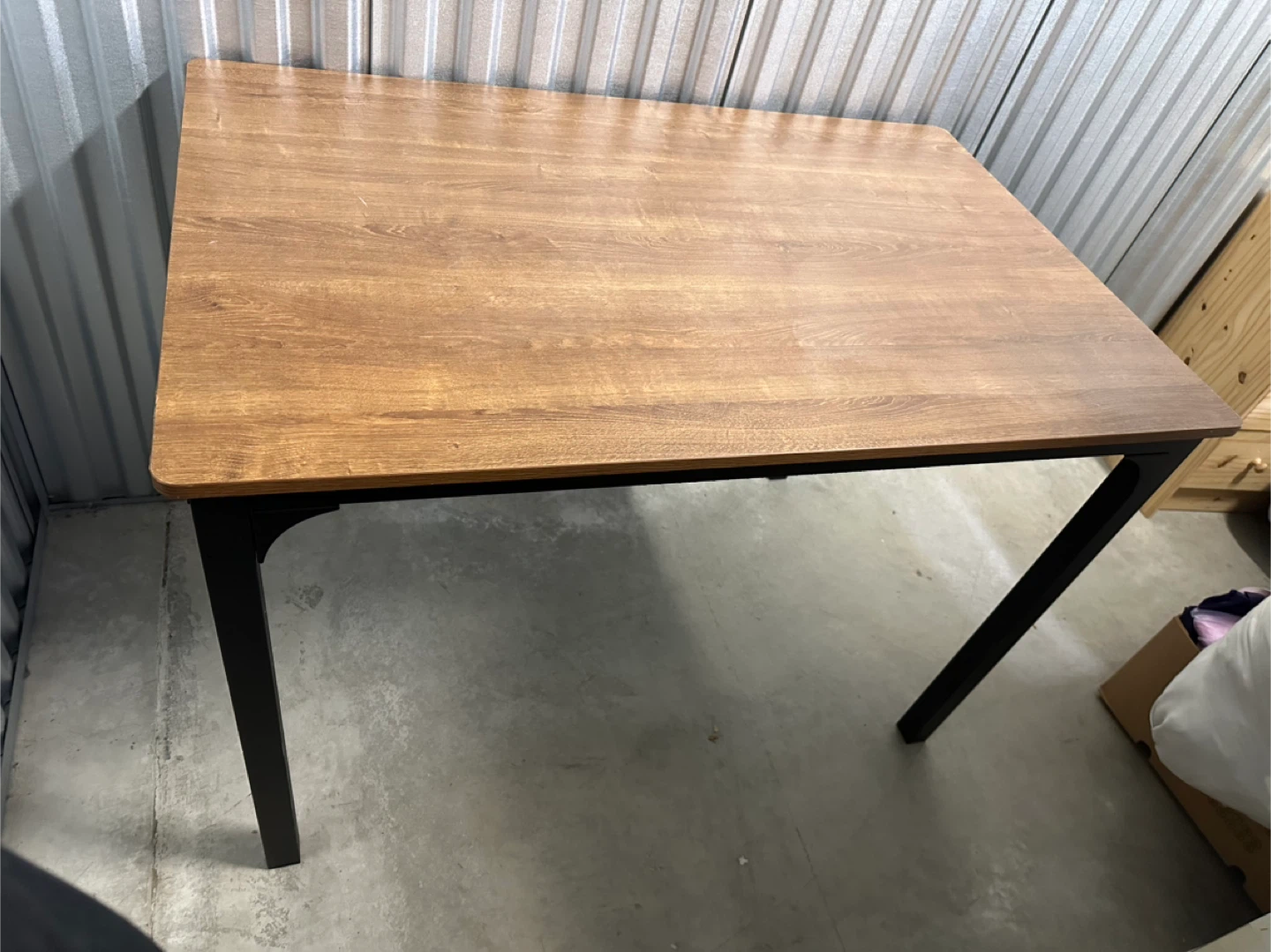 Wood & Black Metal Table + Chair