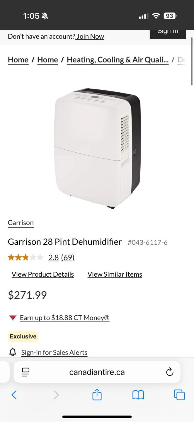 Garrison 28 Pint Dehumidifier