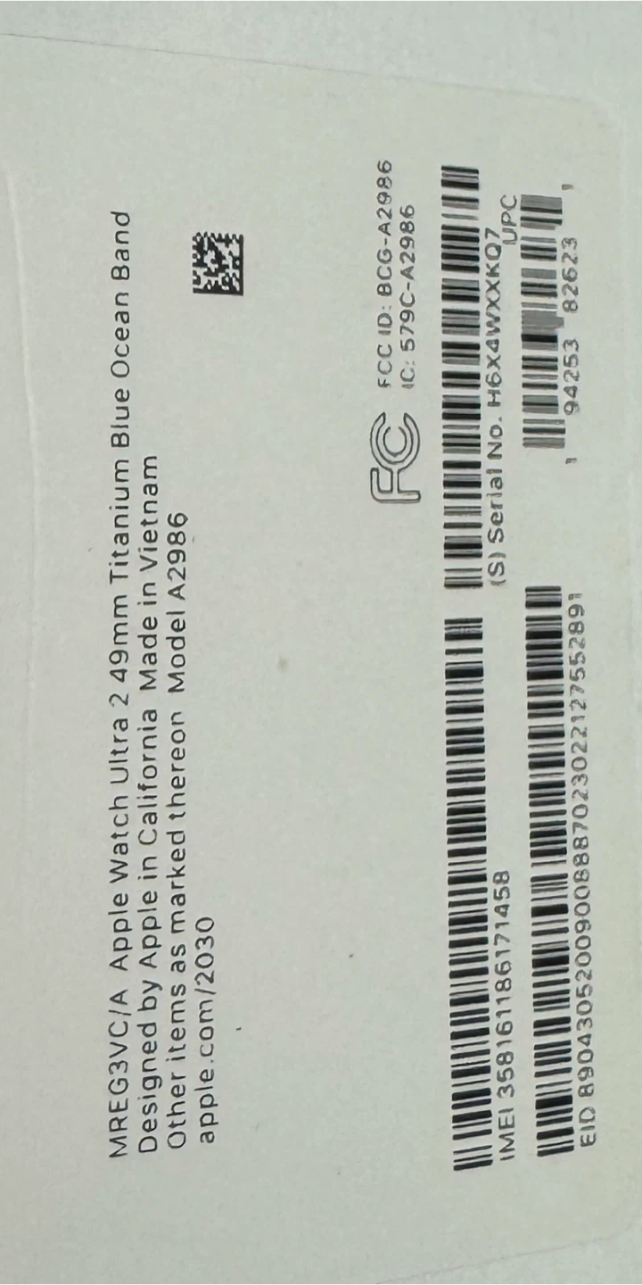 Apple Watch Ultra 2 49mm Titanium Blue Ocean Band - photo 2