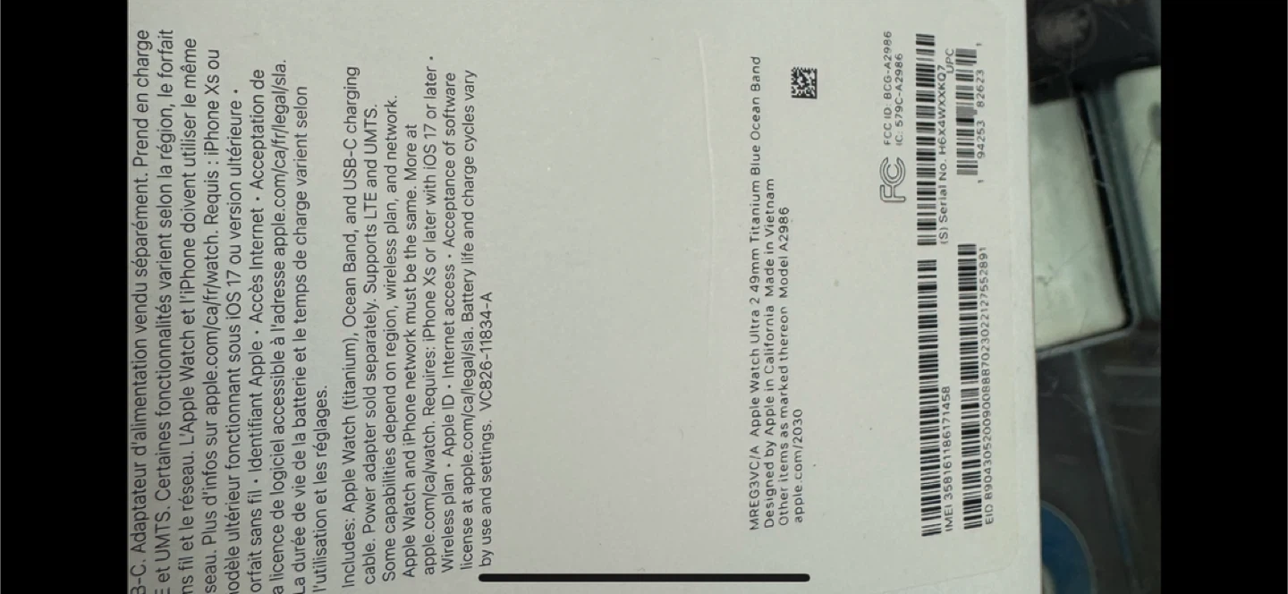 Apple Watch Ultra 2 49mm Titanium Blue Ocean Band - photo 3