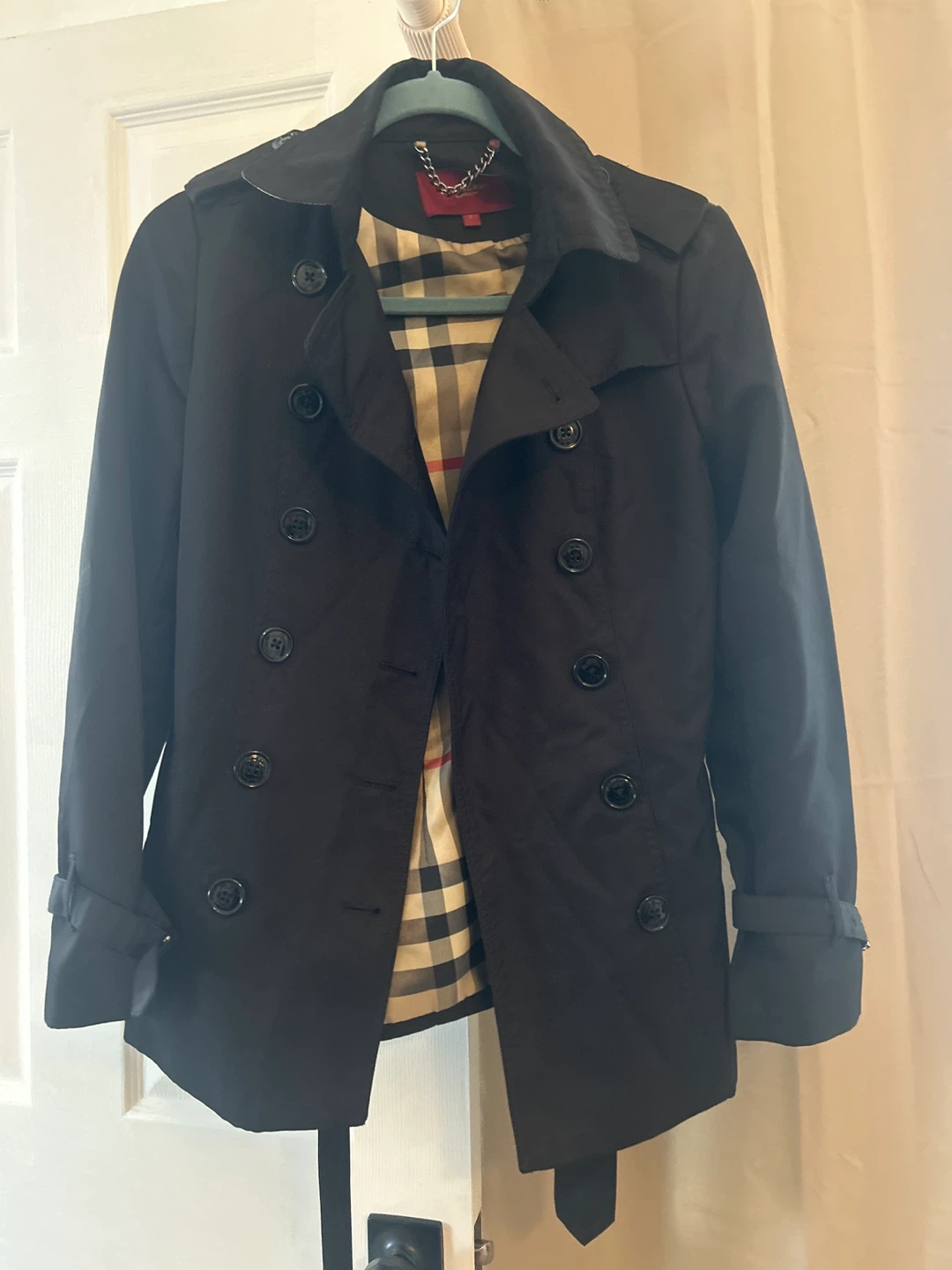 Burberry London Black Trench Coat Size S