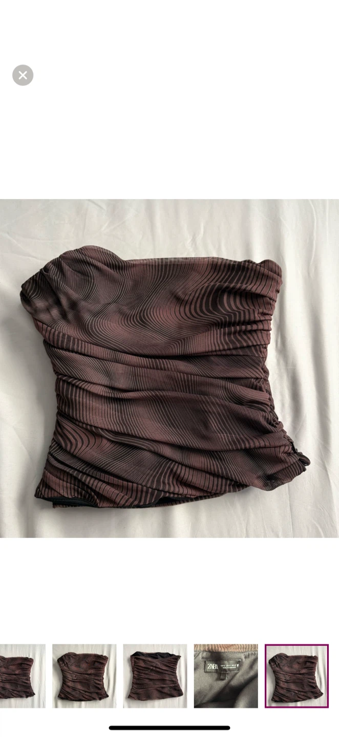 Zara Brown Corset Top - Size S - photo 5