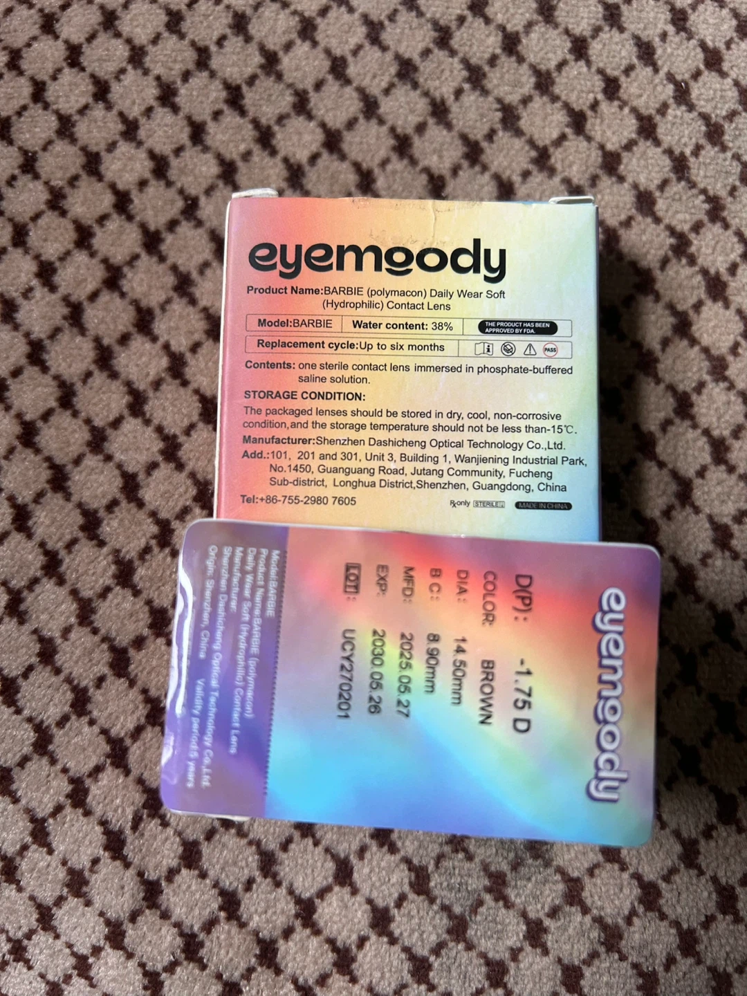 [SINGLE LENS ONLY] Eyemoody Barbie Brown Contact Lens -1.75 - photo 2