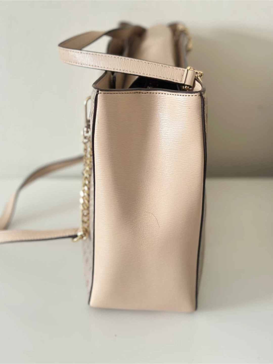 DKNY Beige Tote Bag with Chain Detail - photo 4